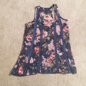Sheer floral tank